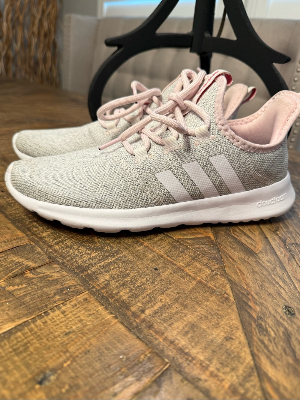 adidas Cloudfoam Running Sneakers Pink White Women’s Size 7 Lightweight